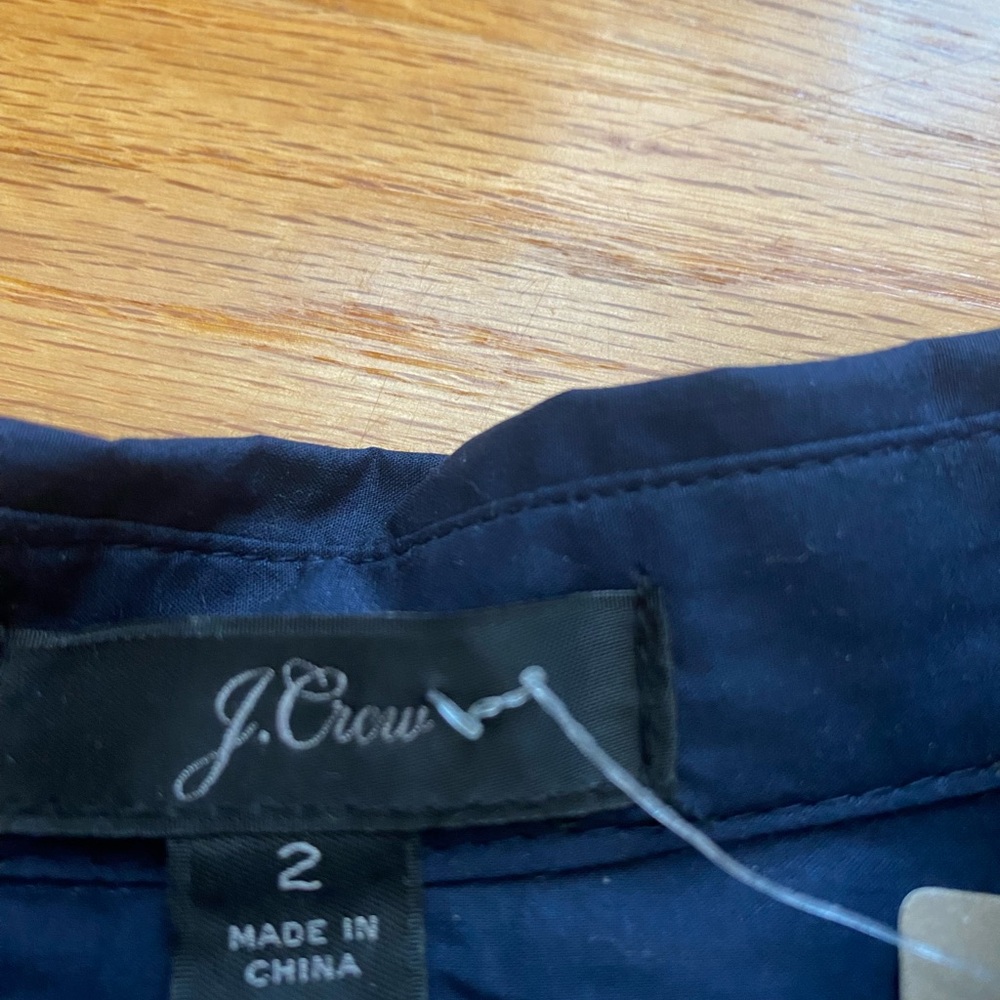 NWT J. CREW Navy Tie Waist Midi Shirtdress In Cotton Poplin - Picture 6 of 11